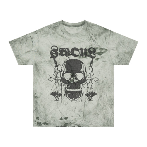 Skull Graphic T-Shirt — 'Swoul' Distressed Marble Tee